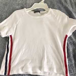 brandy melville side stripe boxy tee